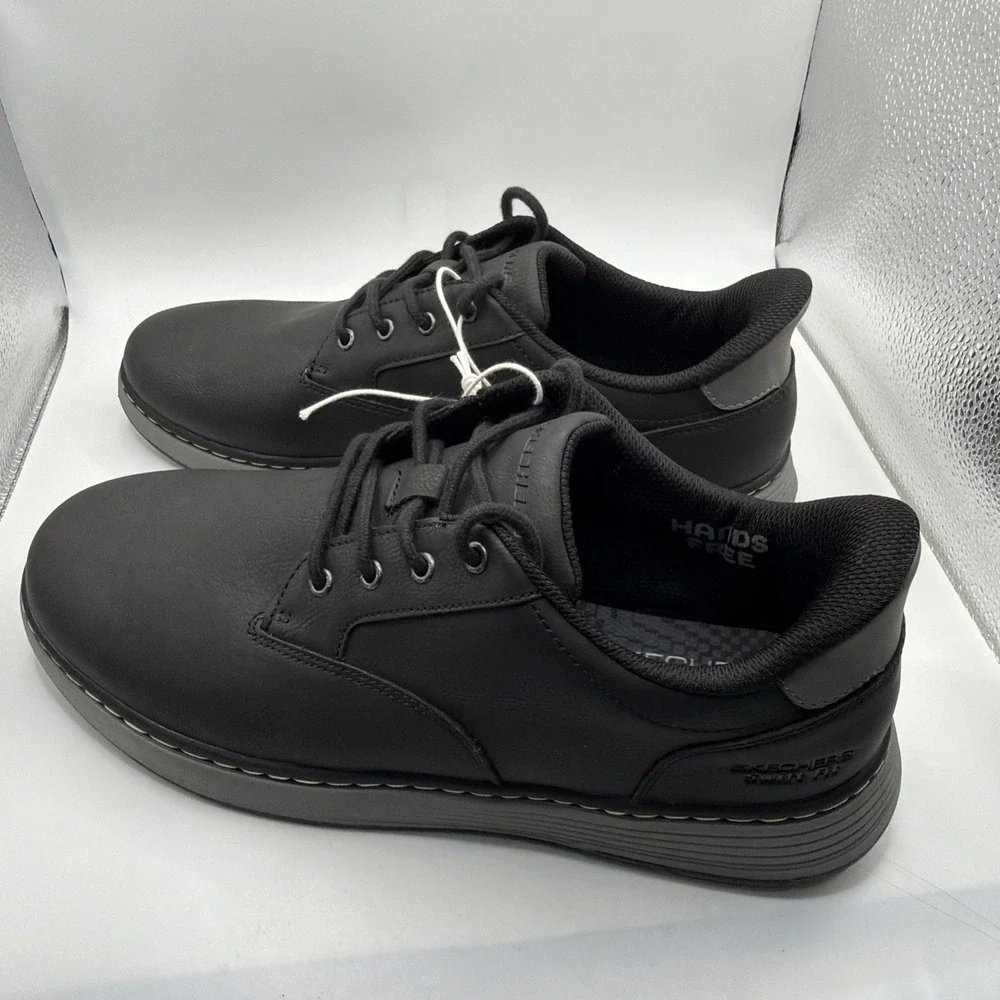 Skechers‎ hands-free swift Fit men's Slip On Black No Bending Shoe. Size 8.5 New